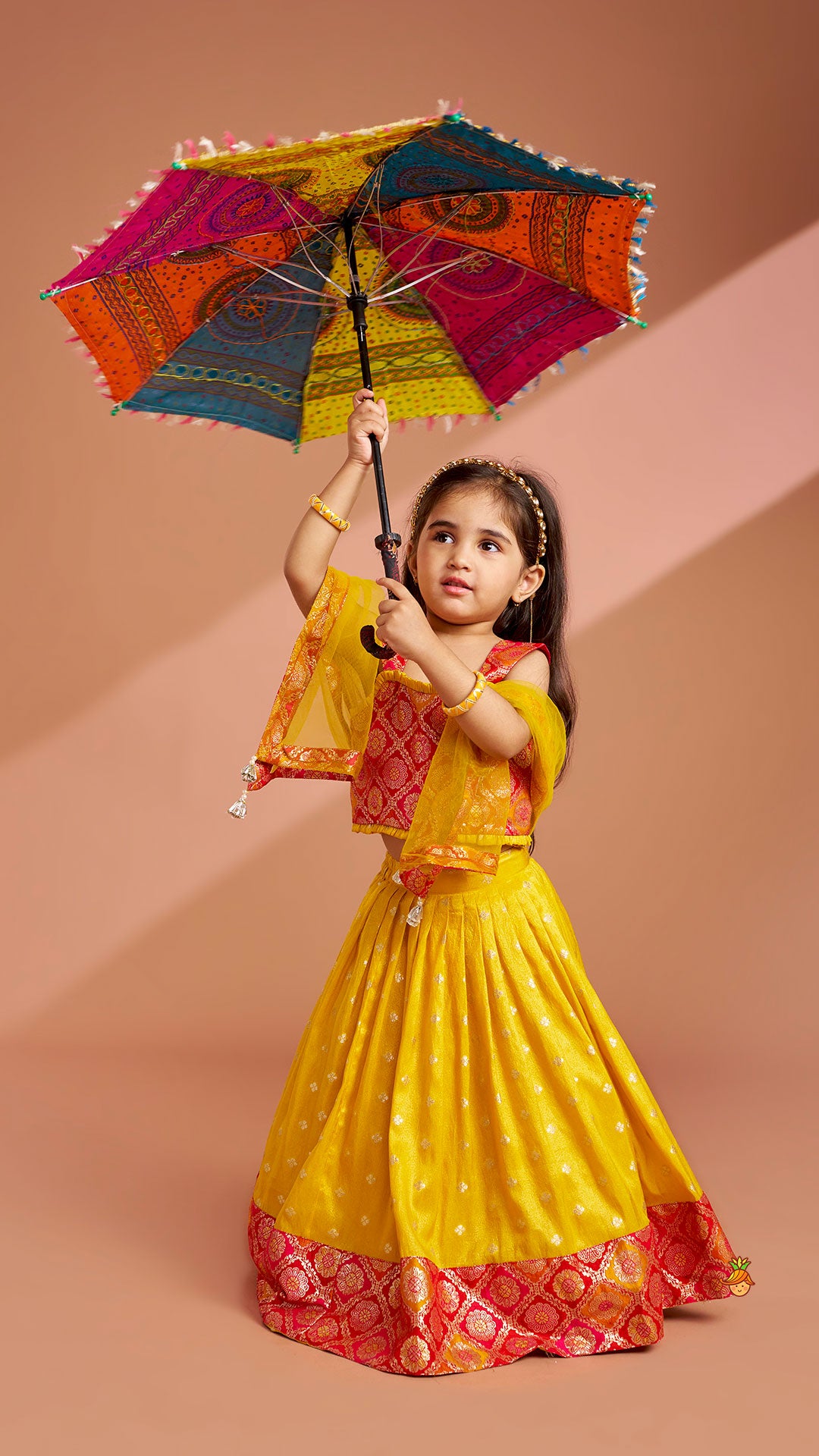 Pre Order: Brocade Top With Lehenga And Dupatta