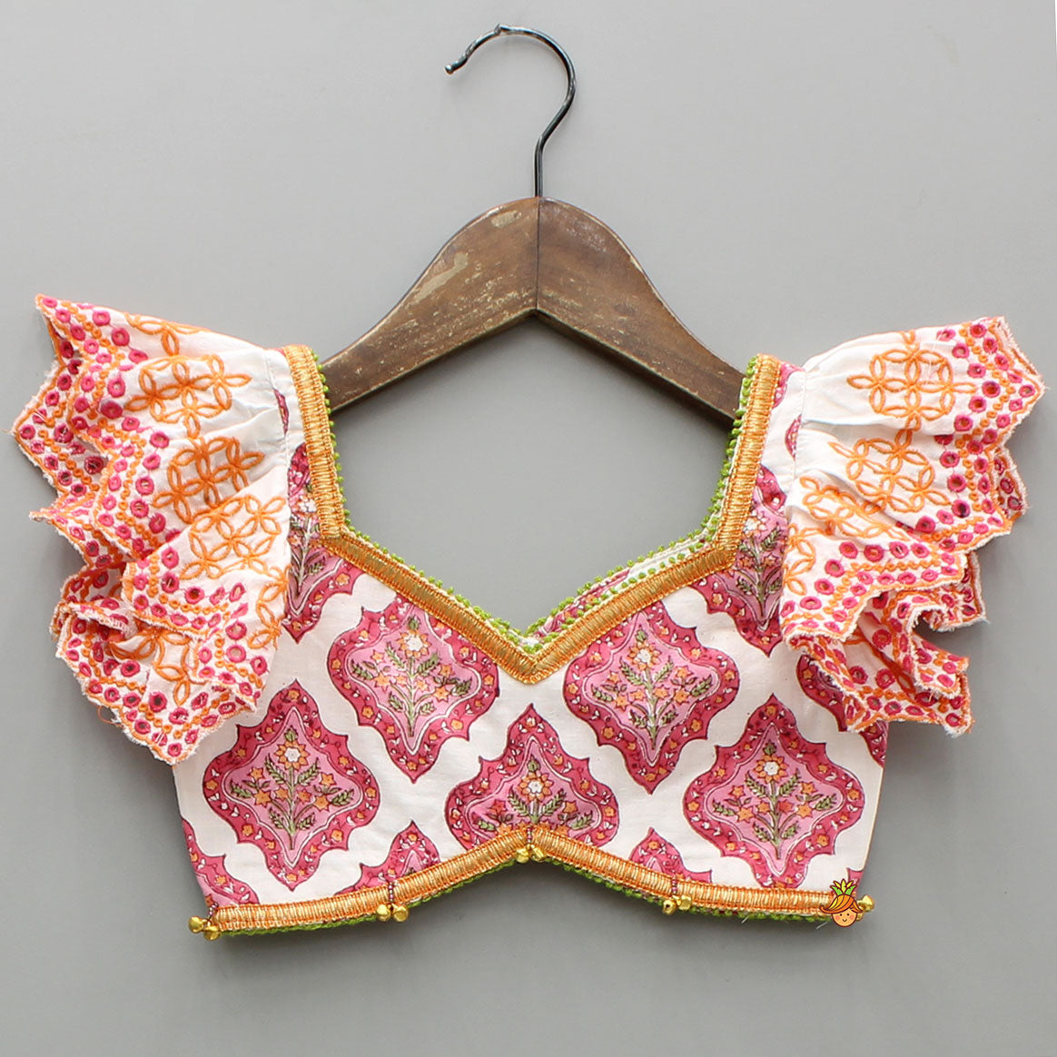 Pre Order: Beautiful Cotton Printed Top With Printed Lehenga And Dupatta