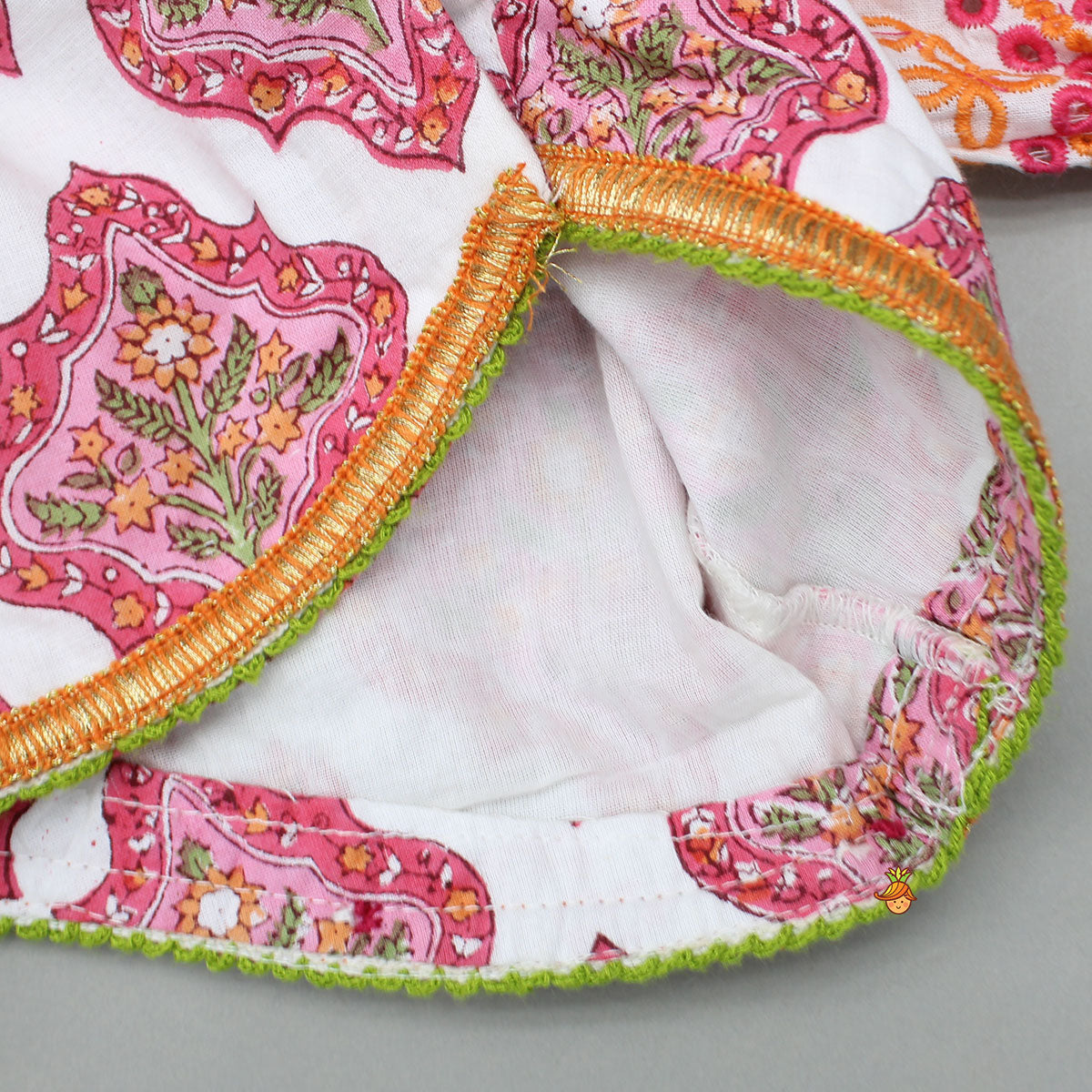 Pre Order: Beautiful Cotton Printed Top With Printed Lehenga And Dupatta