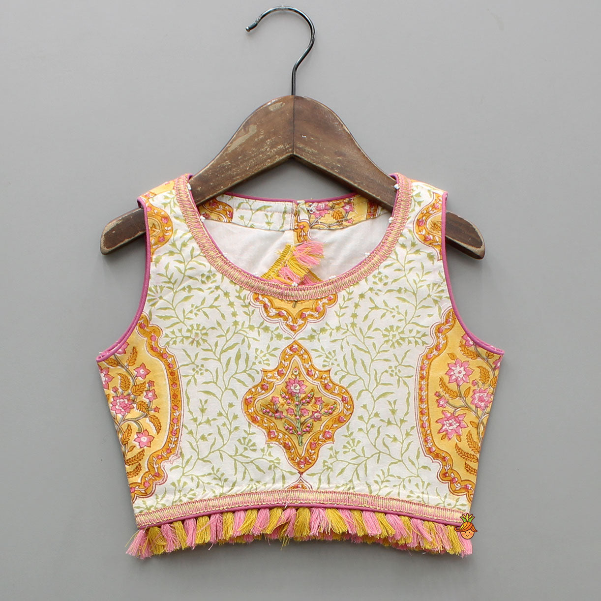 Pre Order: Stylish Cotton Printed Top With Printed Lehenga And Dupatta