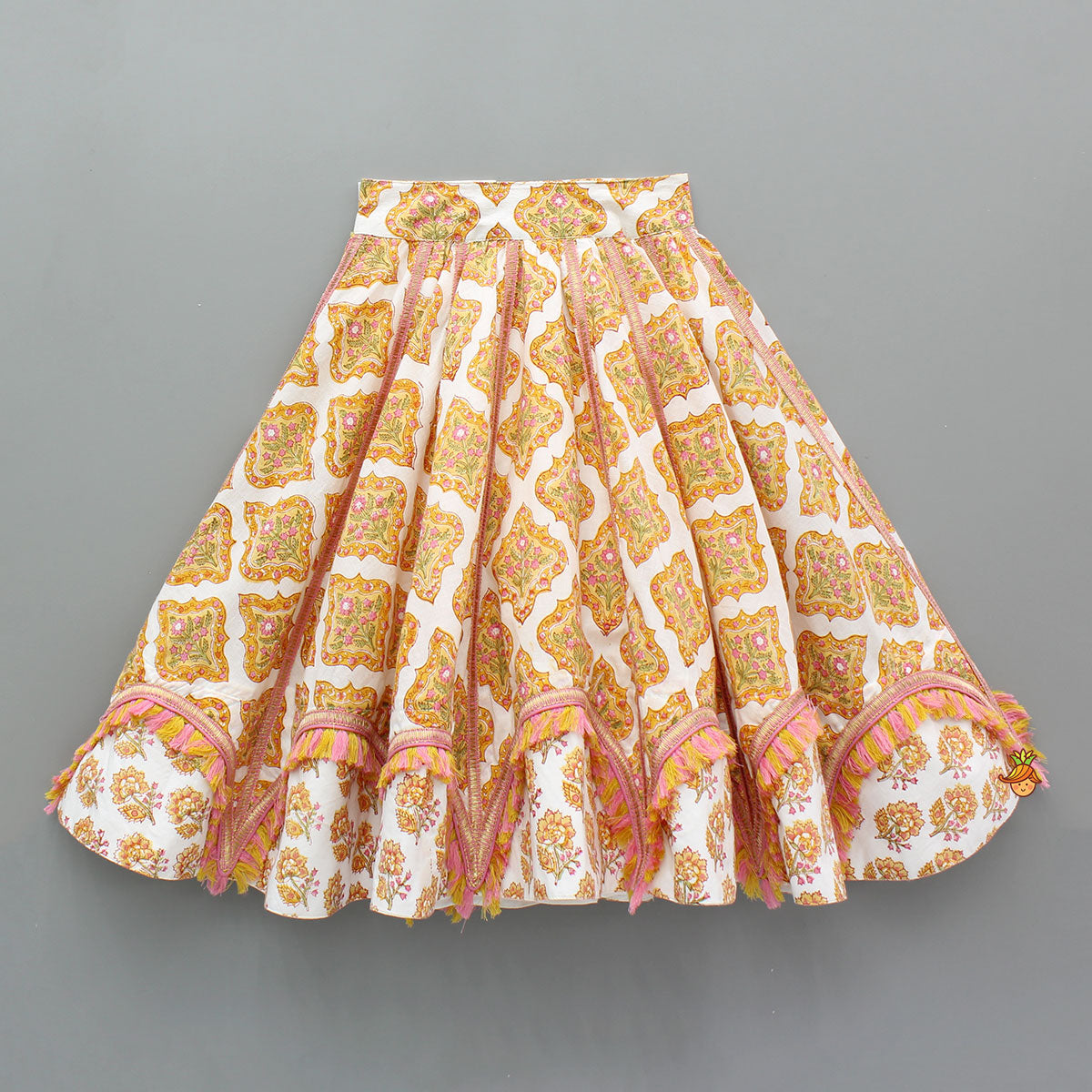 Pre Order: Stylish Cotton Printed Top With Printed Lehenga And Dupatta