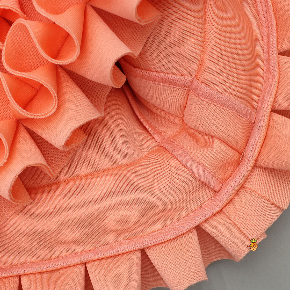 Stylish Peach Ruffled Dress