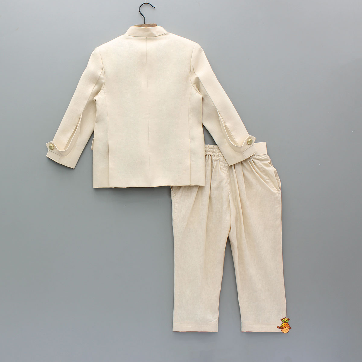 Pre Order: Beige Sherwani With Pocket Detailing And Matching Pant