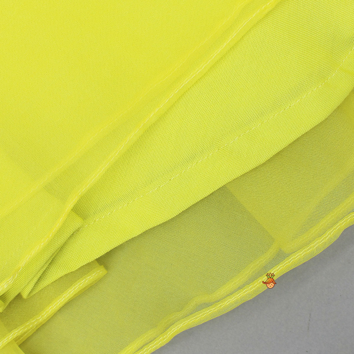 Contrasting Pink Bow-Embellished Yellow Dress