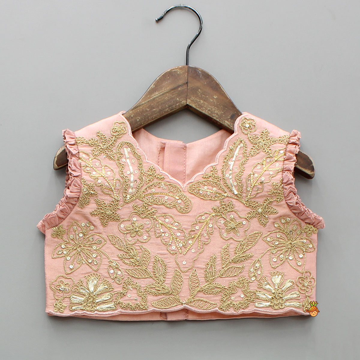 Pre Order: Gorgeous Shimmery Embroidered Top With Shimmery Flared Lehenga And Dupatta