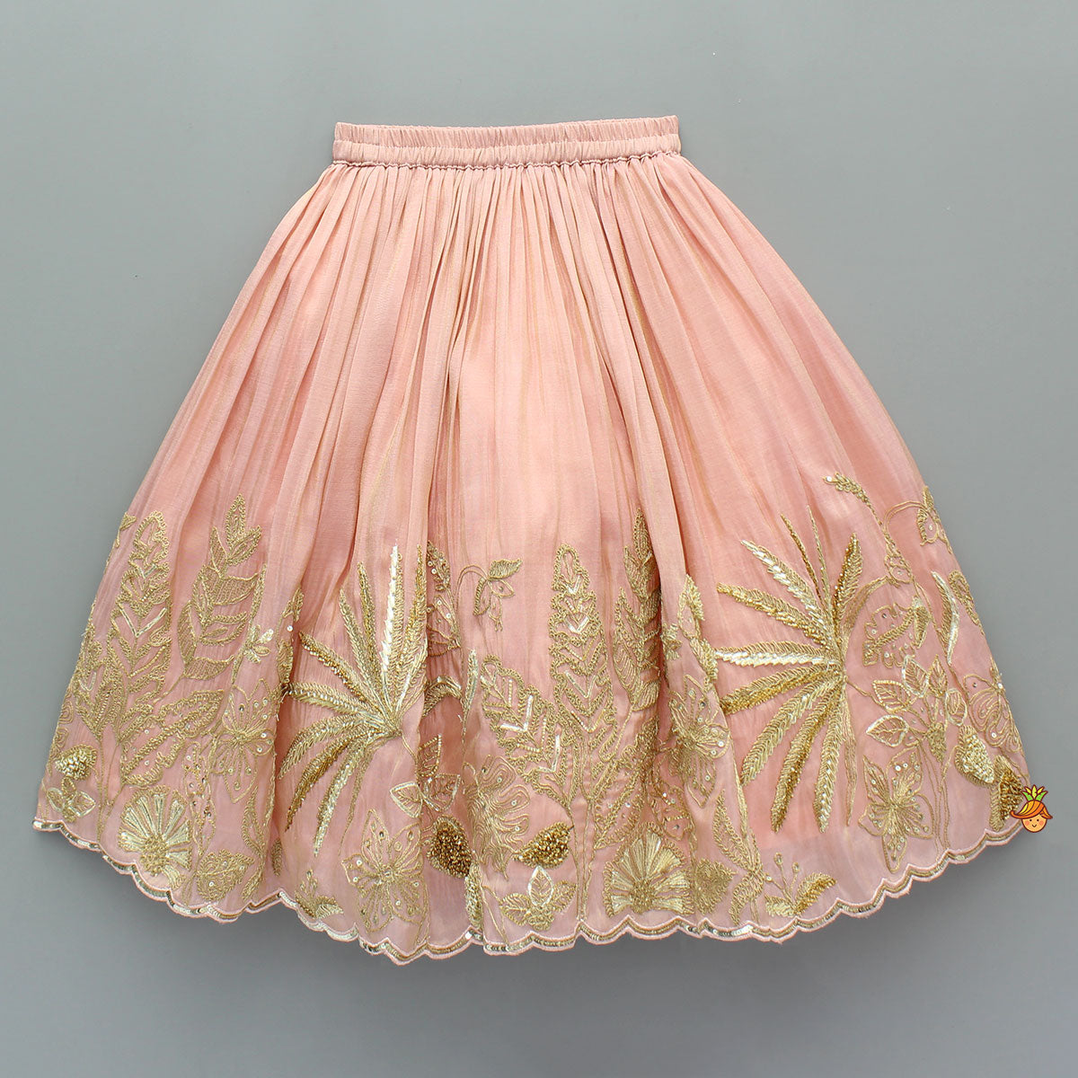 Pre Order: Gorgeous Shimmery Embroidered Top With Shimmery Flared Lehenga And Dupatta