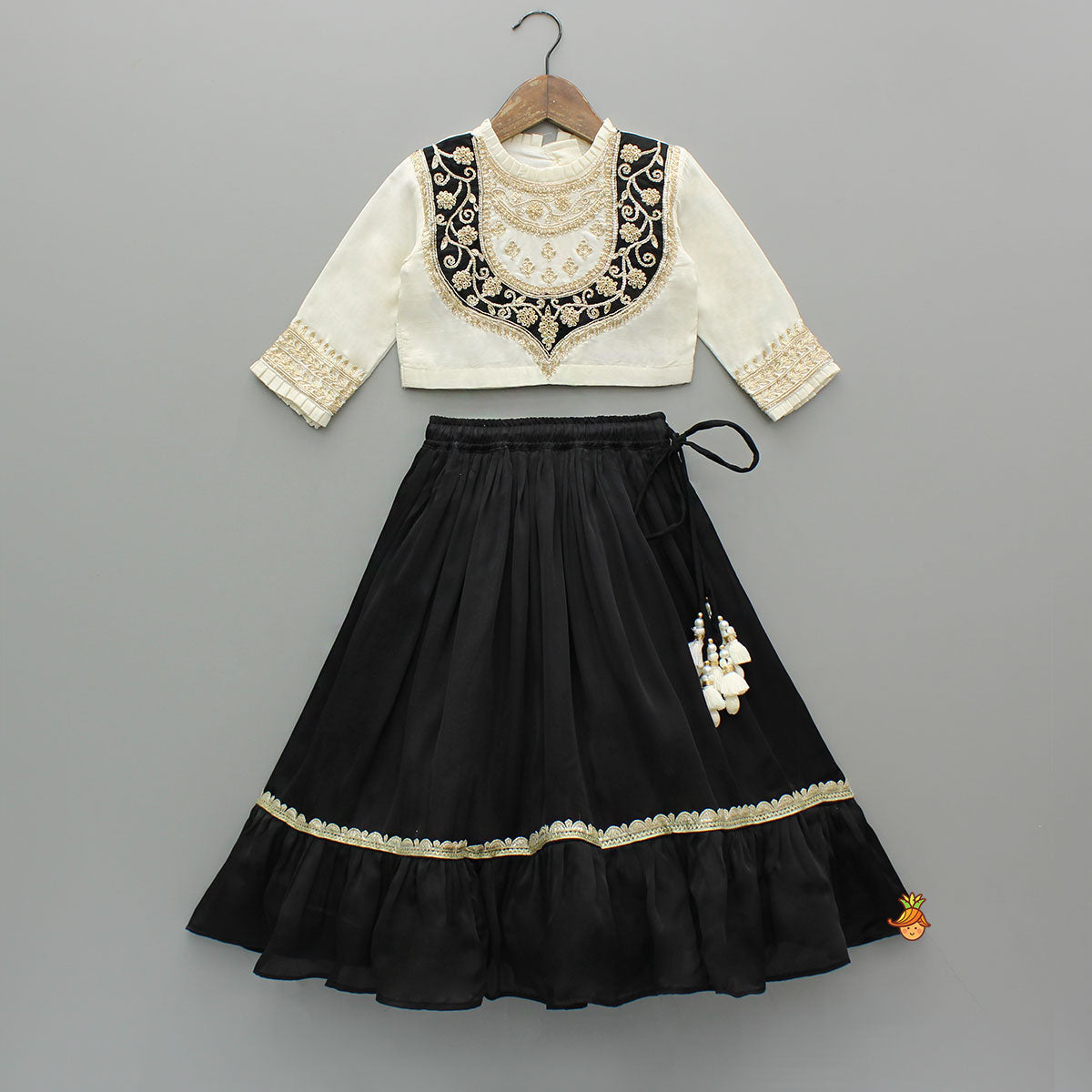 Pre Order: Exquisite Floral Embroidered Top With Lehenga And Dupatta