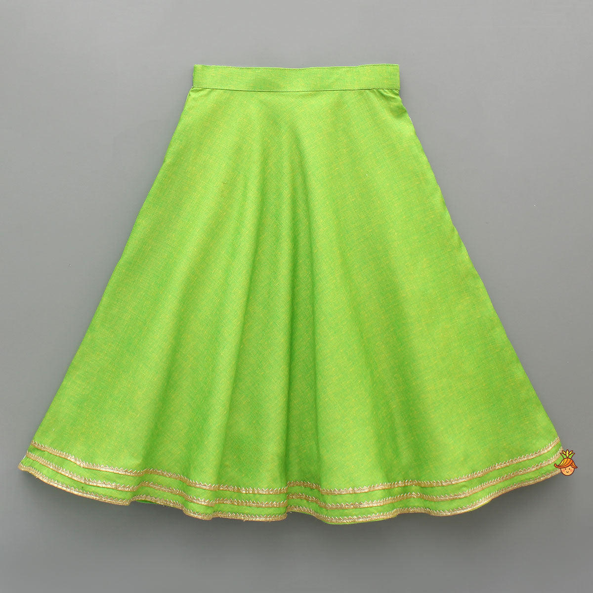 Pre Order: Multicoloured Stylish Kurta With Green Lehenga And Matching Bag