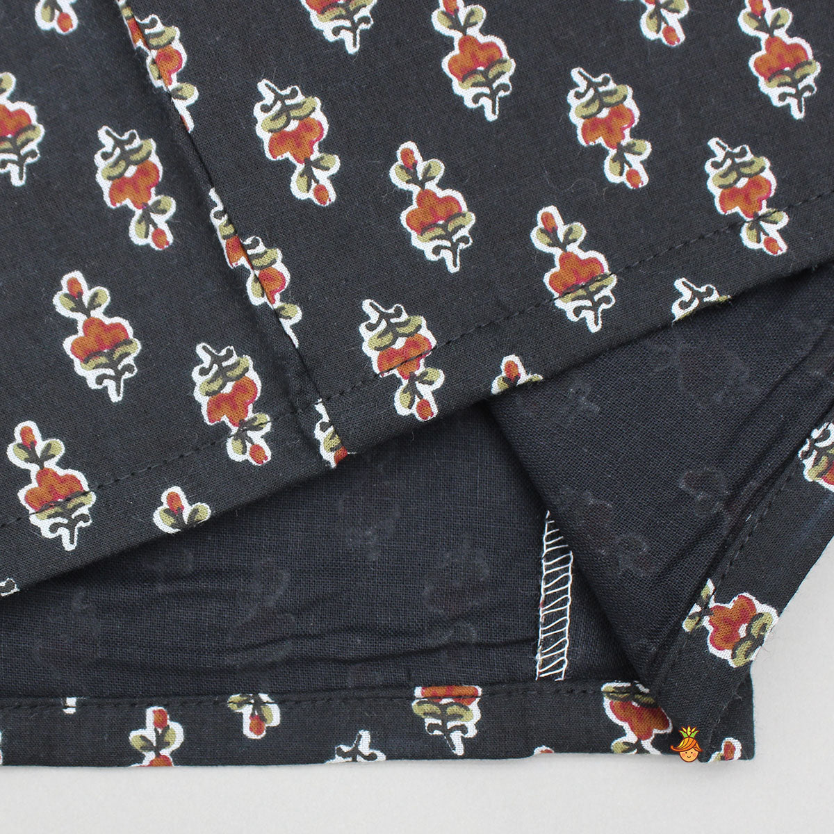 Pre Order: Strappy Printed Top With Sleeveless Peplum Kurti And Sharara
