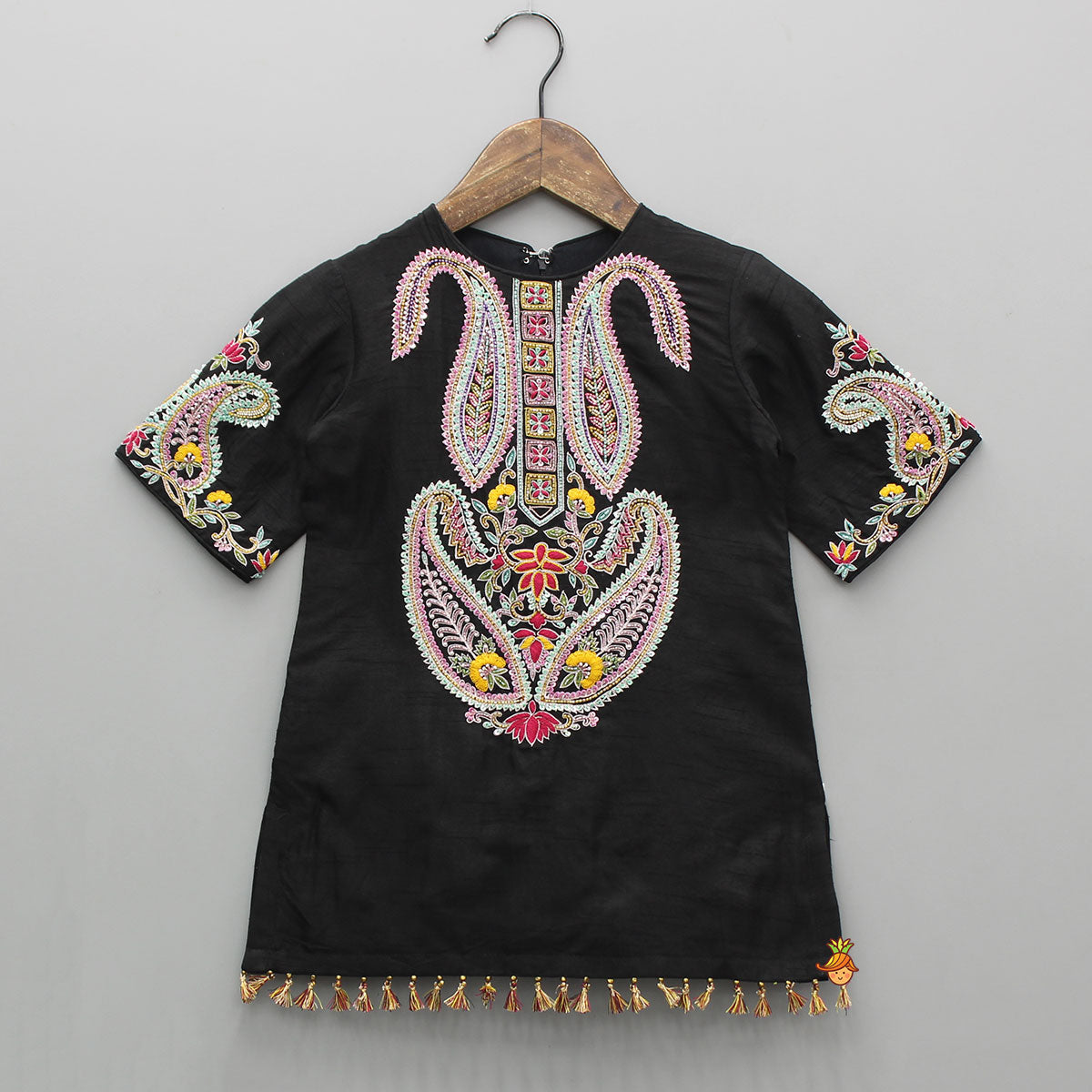 Pre Order: Embroidered Black Beautiful Kurti With Pant