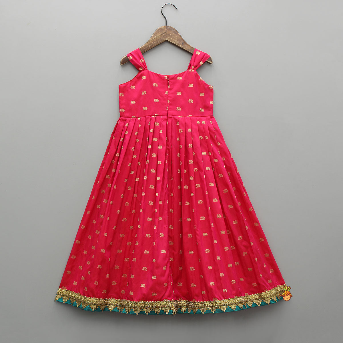 Pre Order: Banarasi Brocade Pink Dress