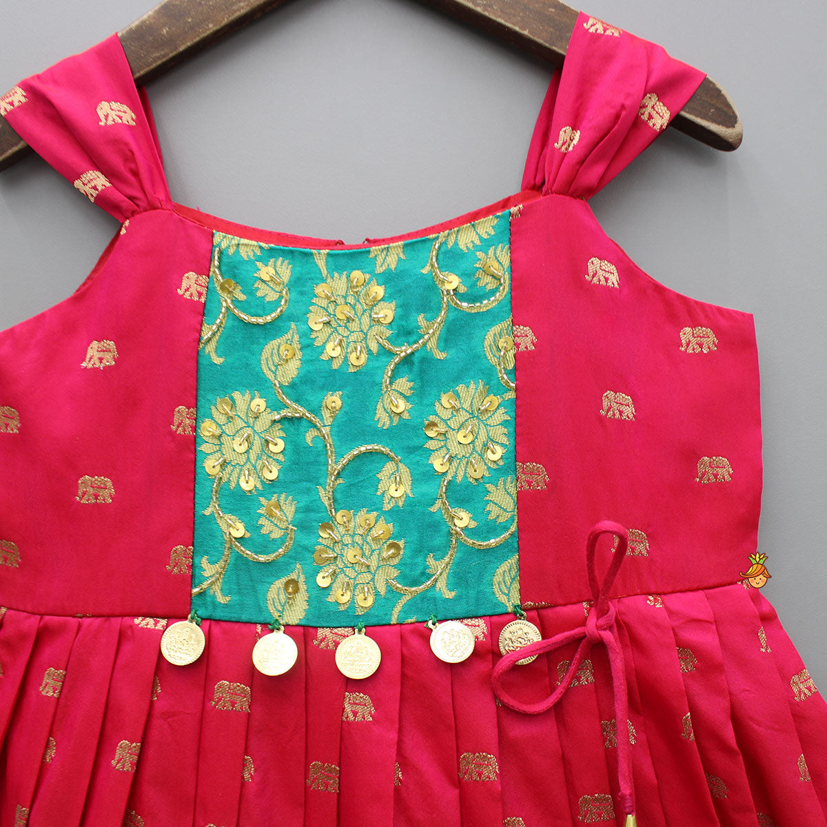 Pre Order: Banarasi Brocade Pink Dress