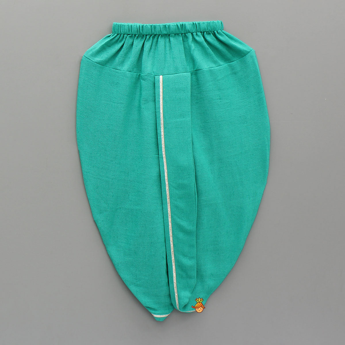 Pre Order: Mor Pankh Kurta With Green Dhoti And Head Band