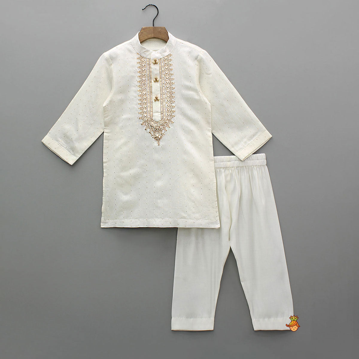 Pre Order: Faux Mirror Embroidered Sequin Detailed Kurta With Pyjama
