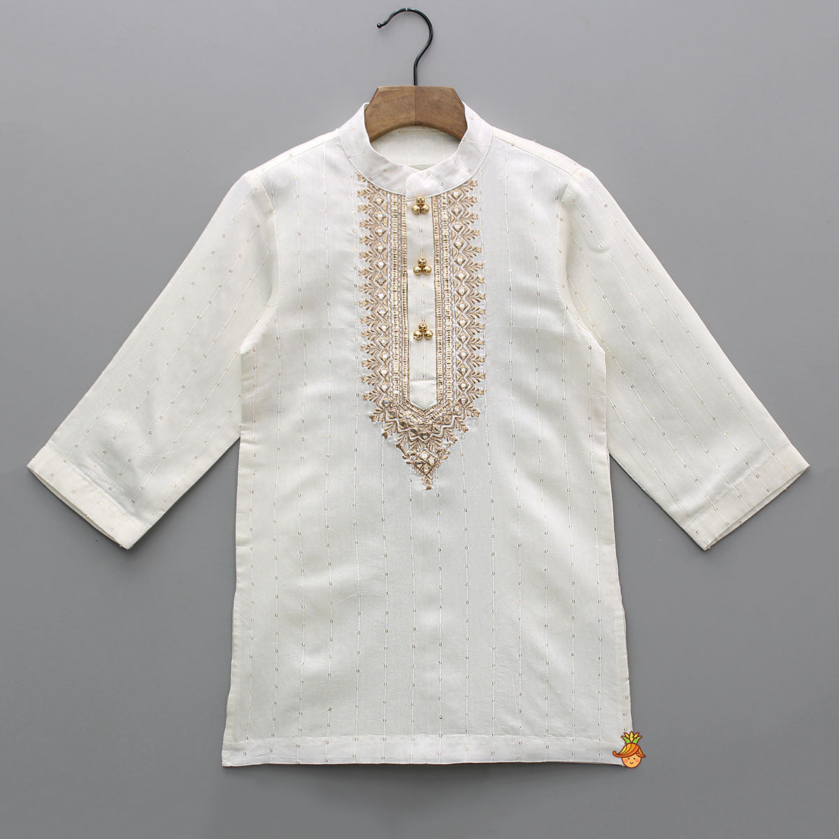 Pre Order: Faux Mirror Embroidered Sequin Detailed Kurta With Pyjama