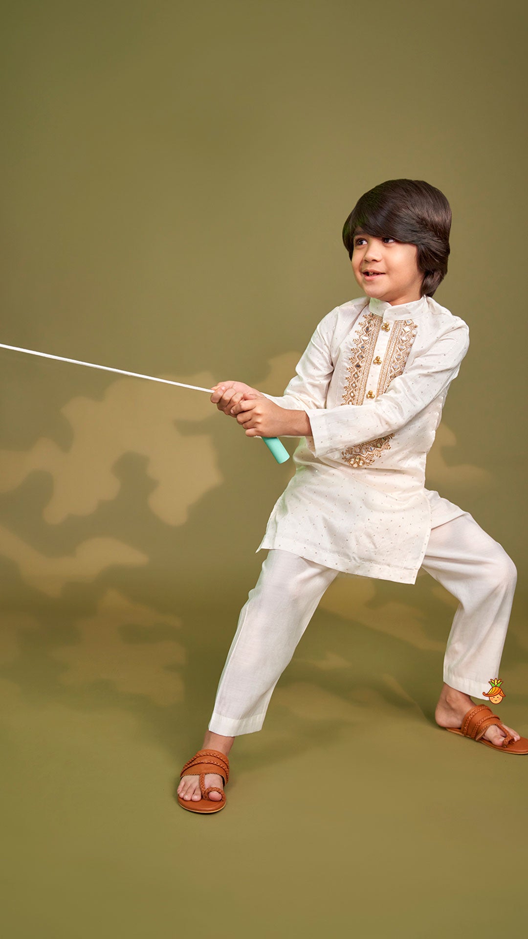 Pre Order: Faux Mirror Embroidered Sequin Detailed Kurta With Pyjama