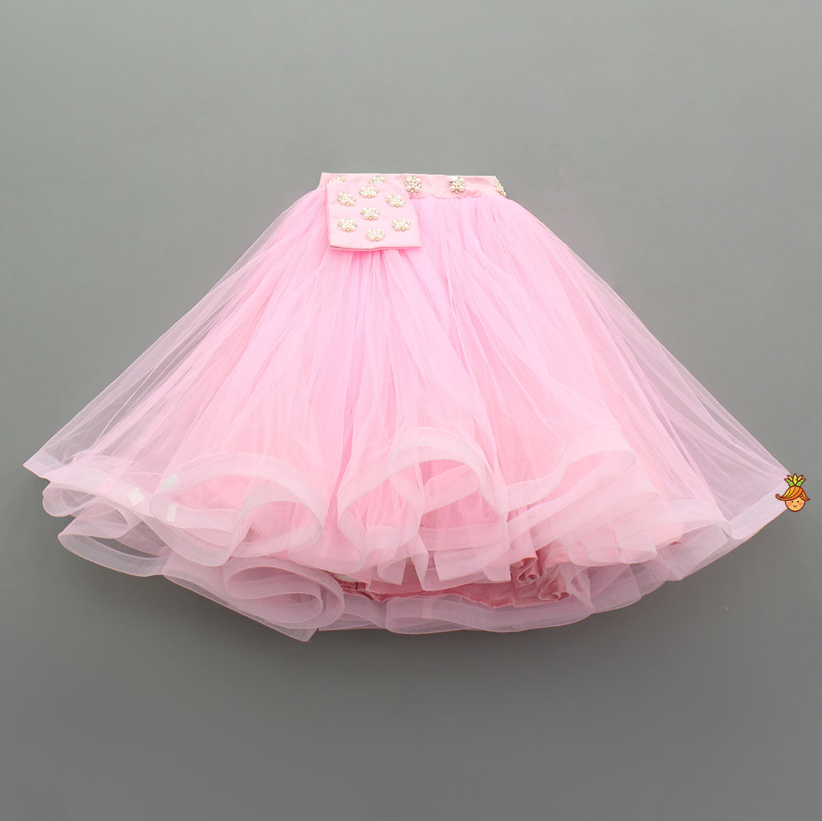 Pre Order: Stylish Pink Crop Blazer Style Top With Flared Lehenga