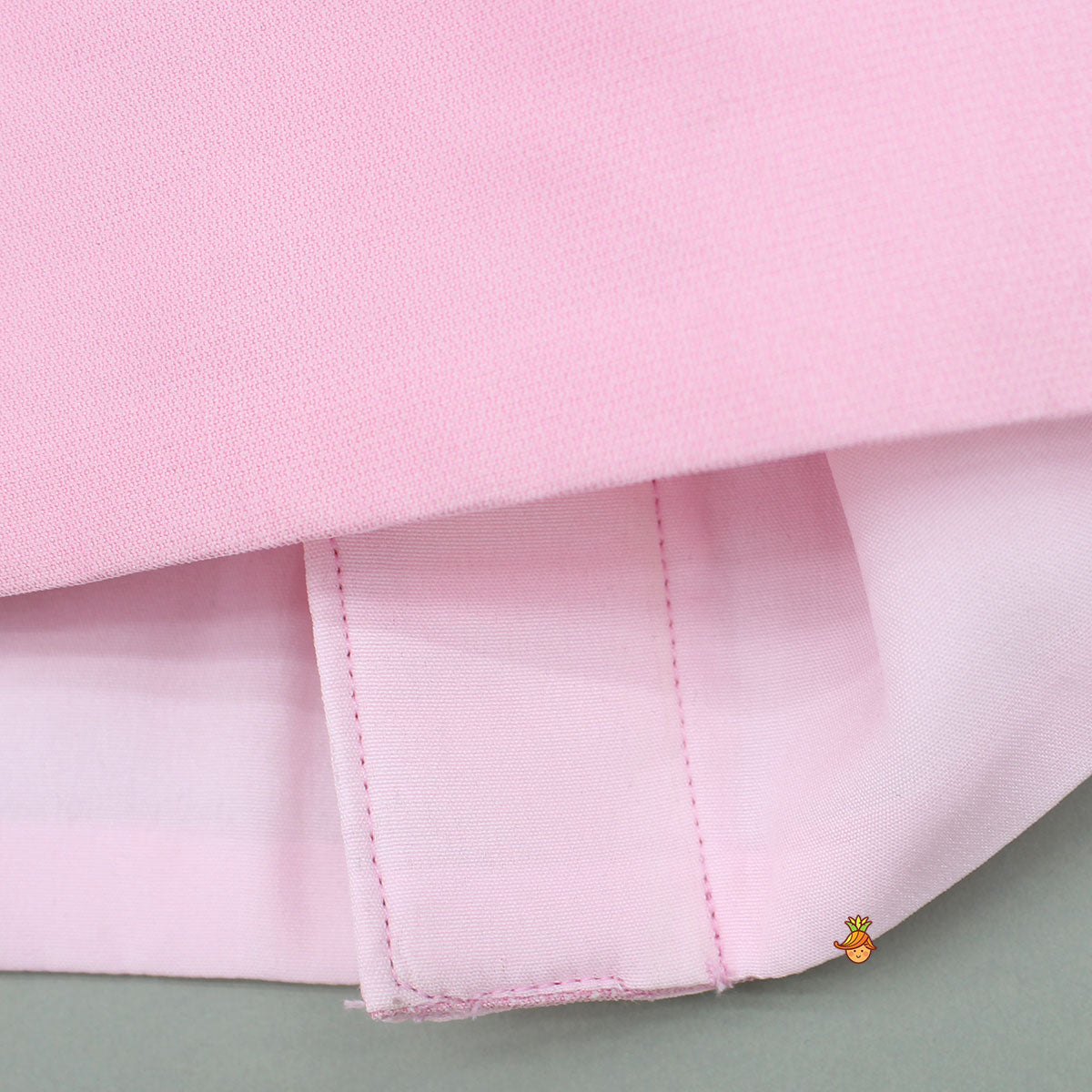 Pre Order: Stylish Pink Crop Blazer Style Top With Flared Lehenga