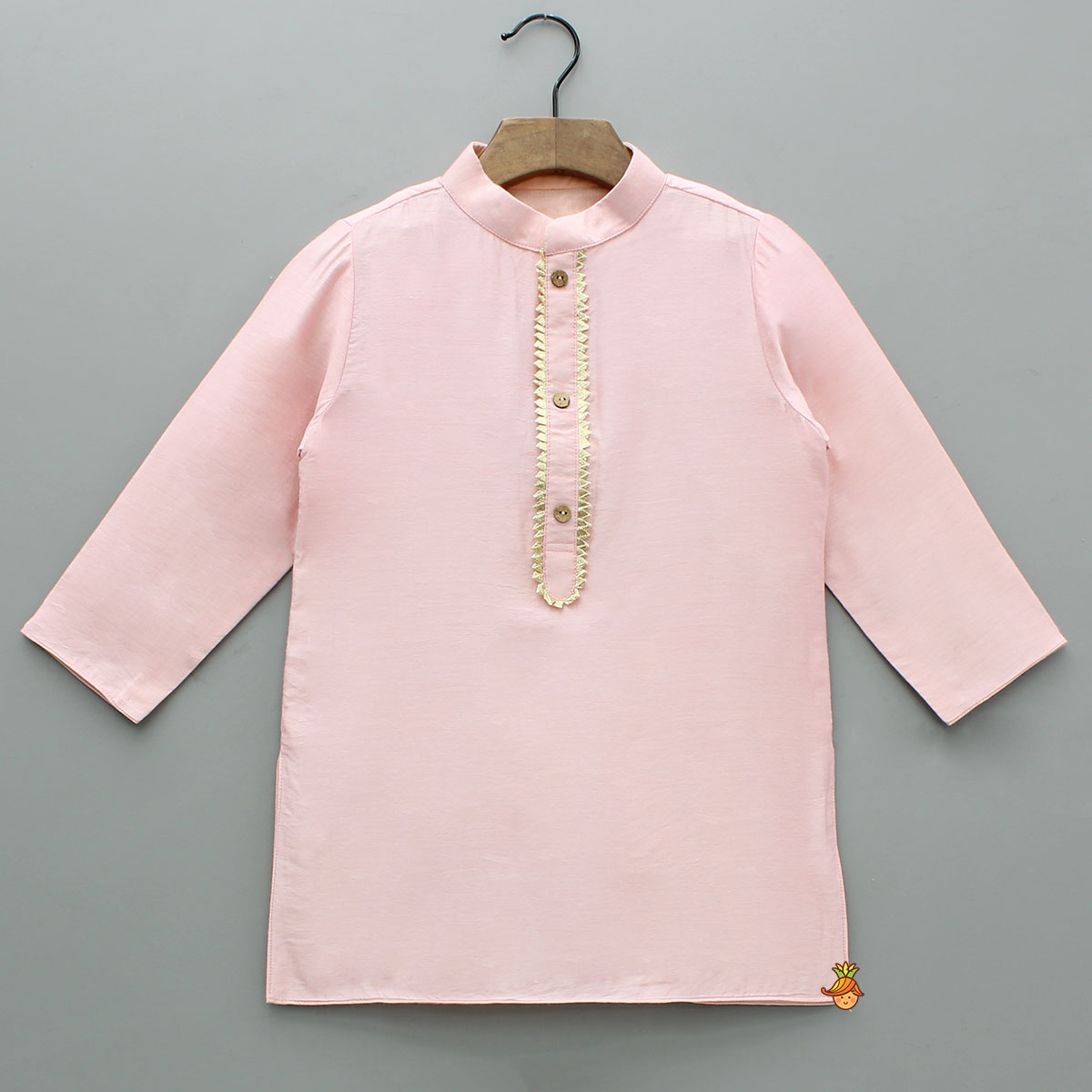 Pre Order: Pink Kurta With Zari Detailed Multi Tone Jacket And Pyjama