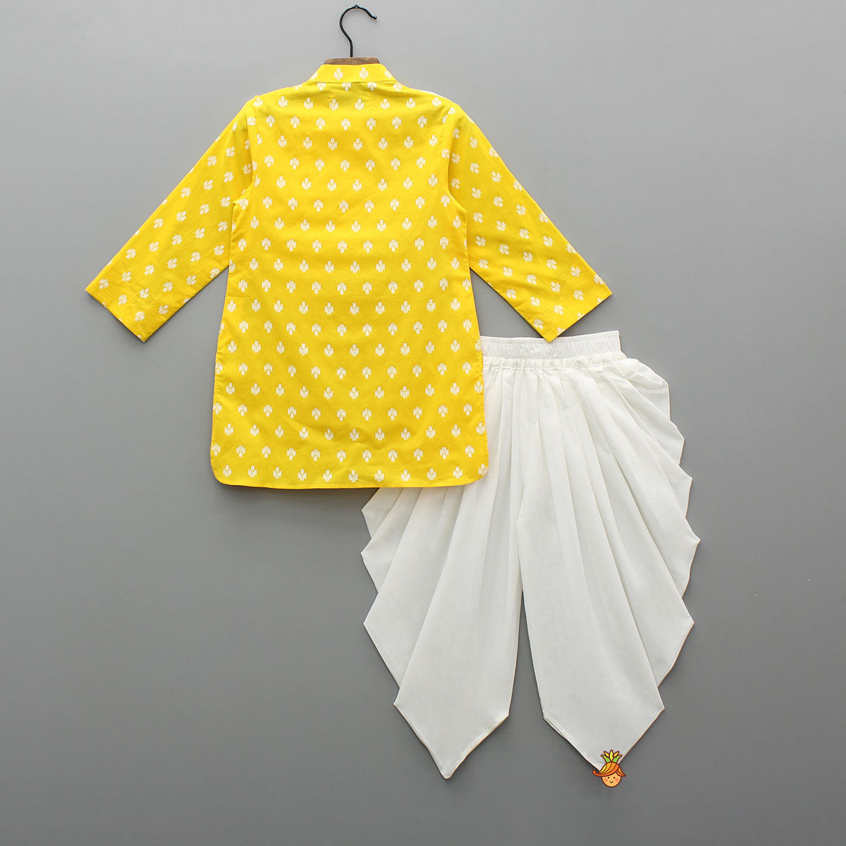 Pre Order: Yellow Stylish Kurta With White Dhoti