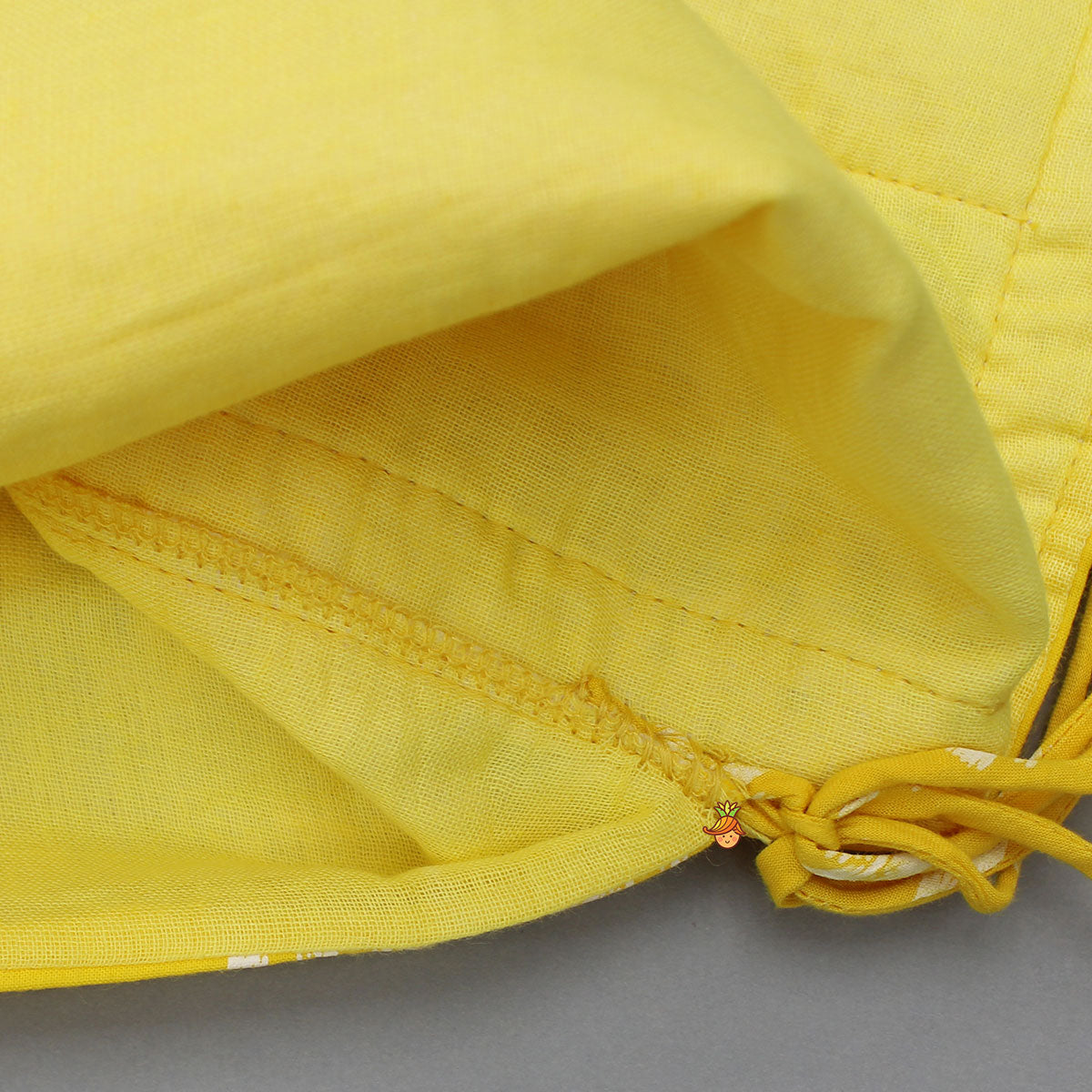 Pre Order: Yellow Cotton Stylish Hem Top With Matching Lehenga