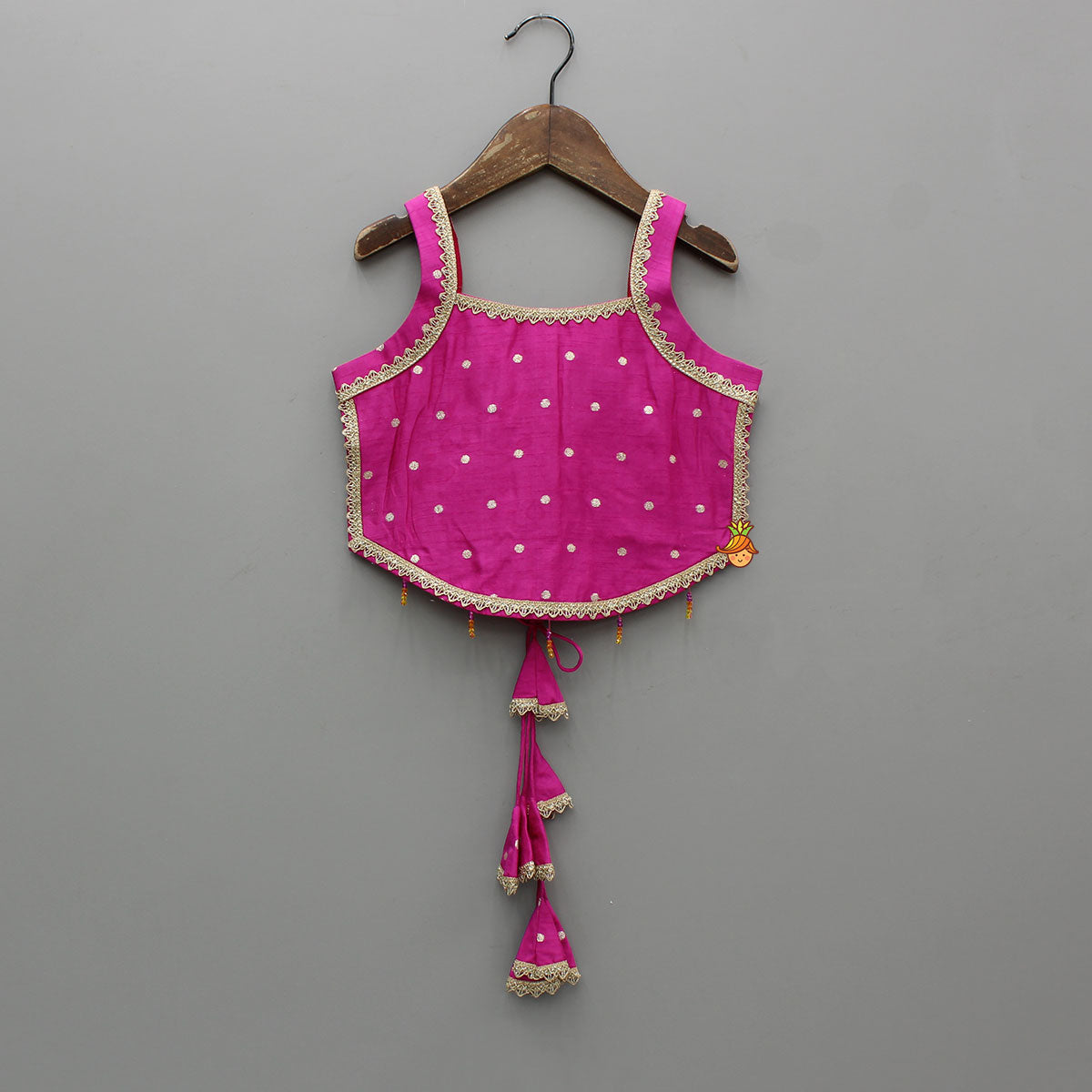 Pre Order: Pink Sleeveless Top With Brocade Palazzo And Dupatta