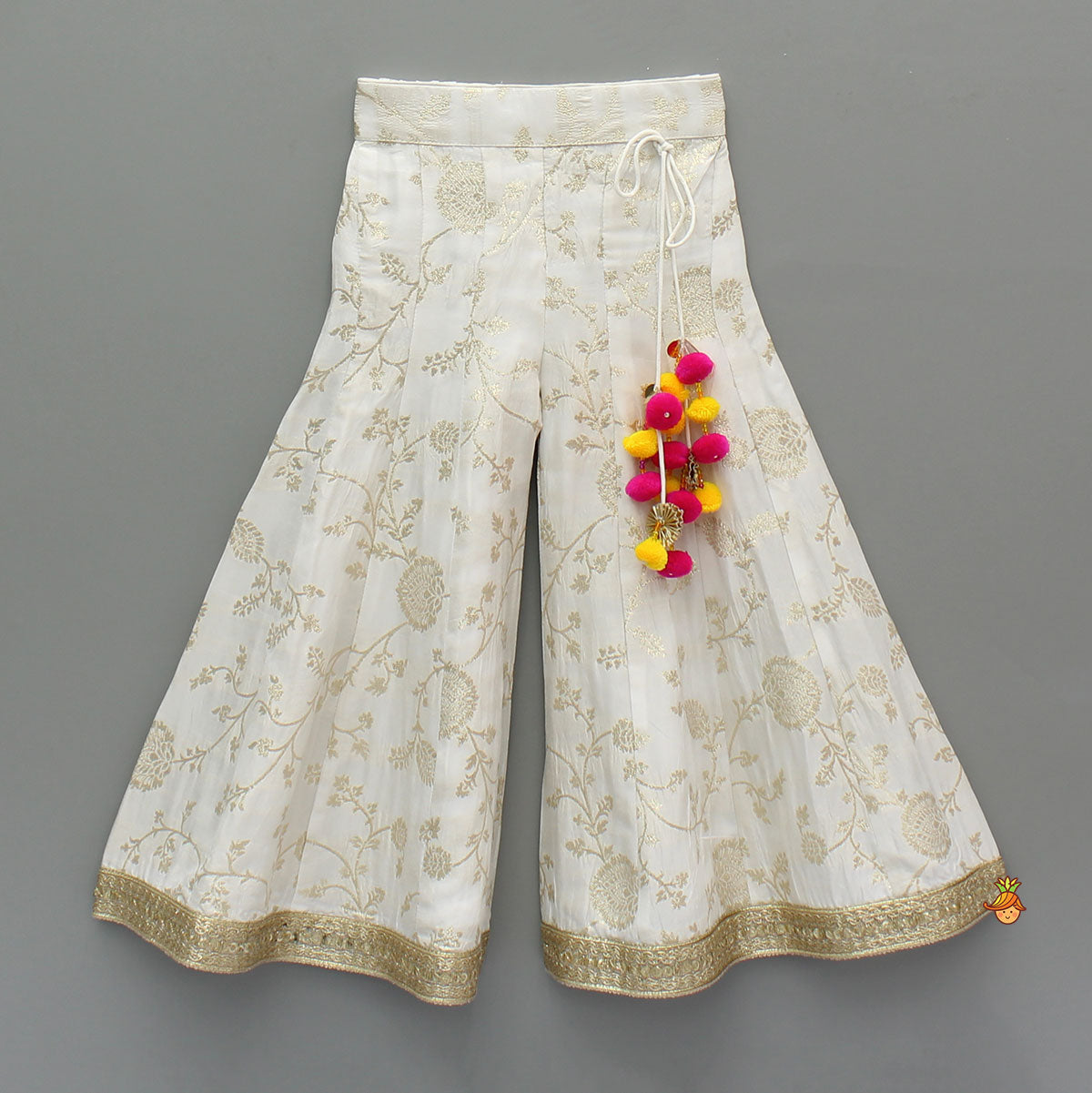 Pre Order: Pink Sleeveless Top With Brocade Palazzo And Dupatta