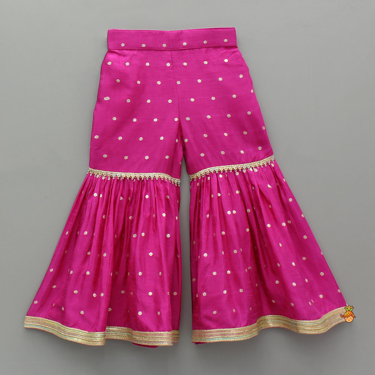 Pre Order: Gorgeous Pink Halter Neck Embroidered Kurti With Sharara And Dupatta