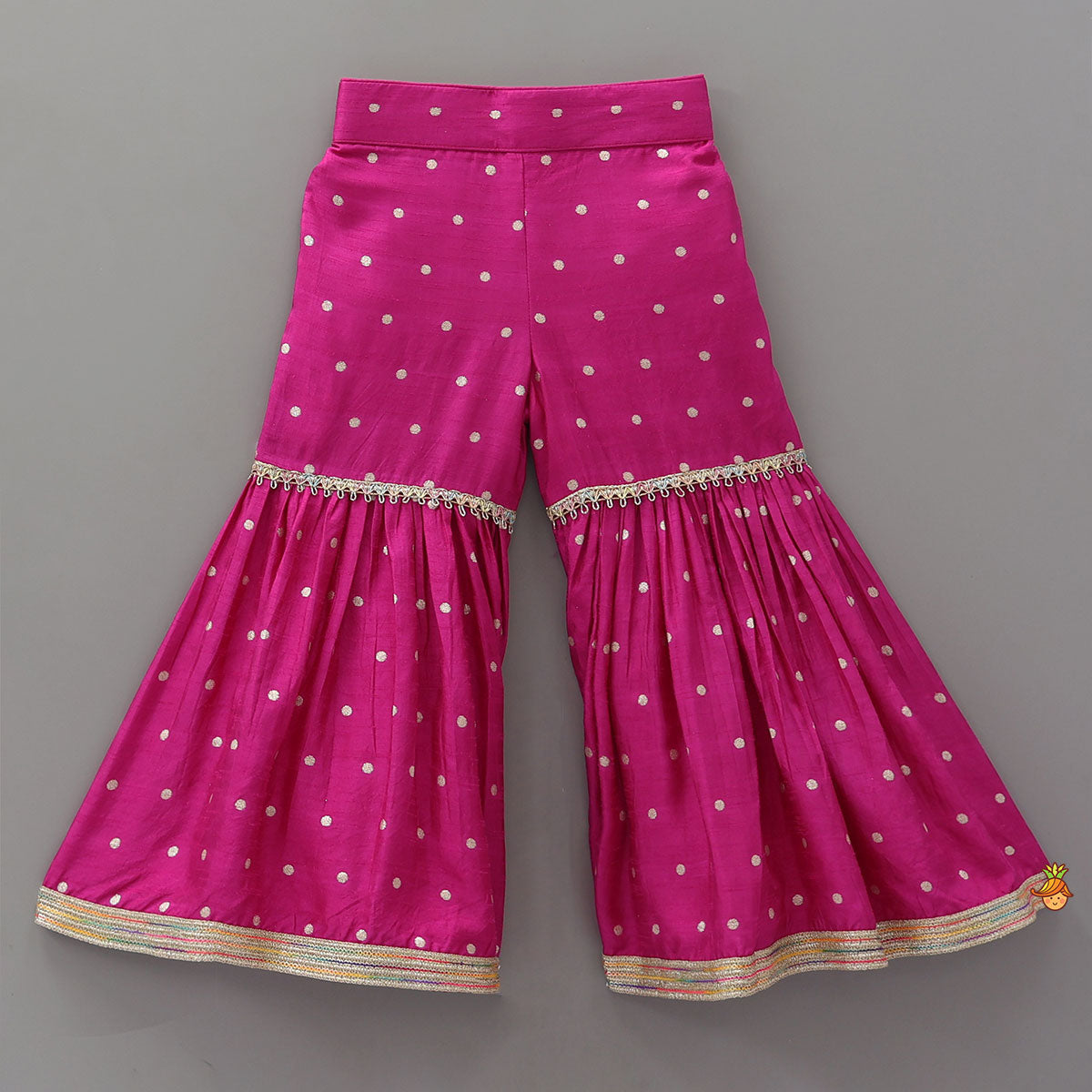 Pre Order: Gorgeous Pink Halter Neck Embroidered Kurti With Sharara And Dupatta