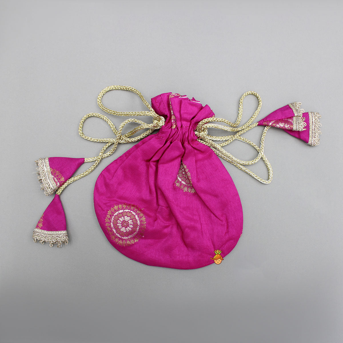 Pre Order: Beautiful Pink Embroidered Halter Neck Top With Lehenga And Dupatta With Potli Bag