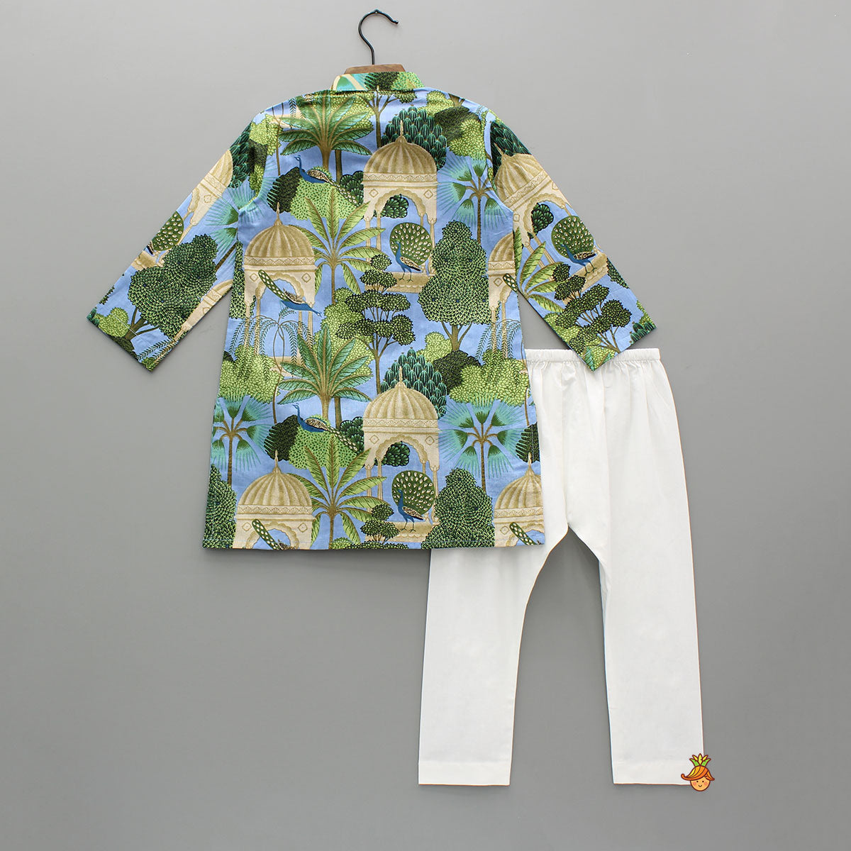 Pre Order: Multicolour Printed Kurta With Sequins Embellished Panel And Pyjama