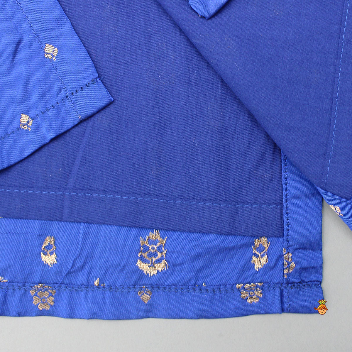 Pre Order: Blue Brocade Kurta With White Pyjama