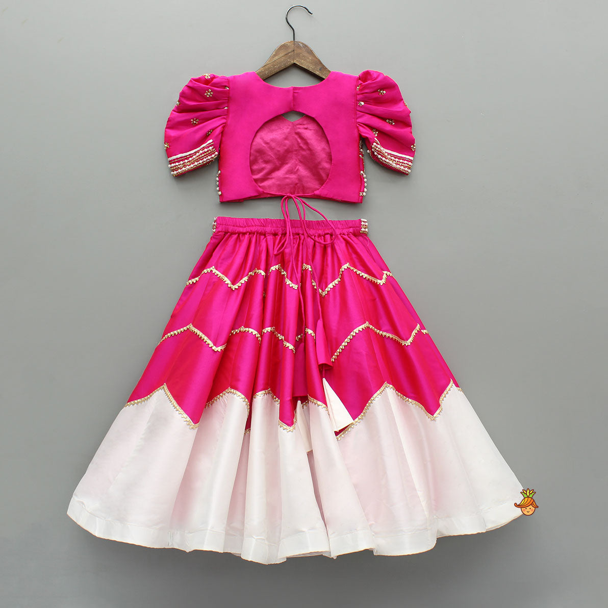 Pre Order: Pink Embroidered Top With Stylish Lehenga And Dupatta