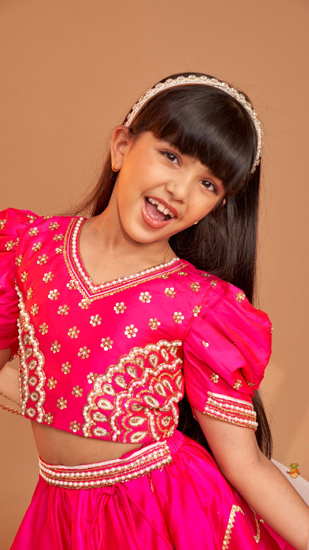 Pre Order: Pink Embroidered Top With Stylish Lehenga And Dupatta