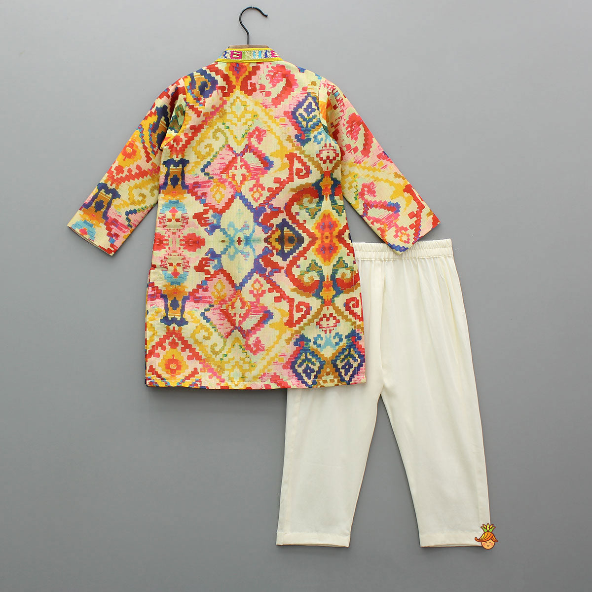Pre Order: Multicolour Printed Pleated Pin Tuck Detailed Kurta With Pyjama