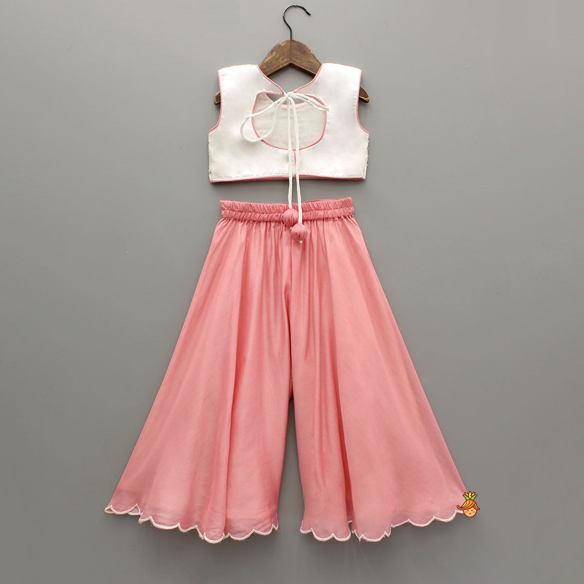 Pre Order: Beautiful Floral Hand Embroidered Top With Palazzo
