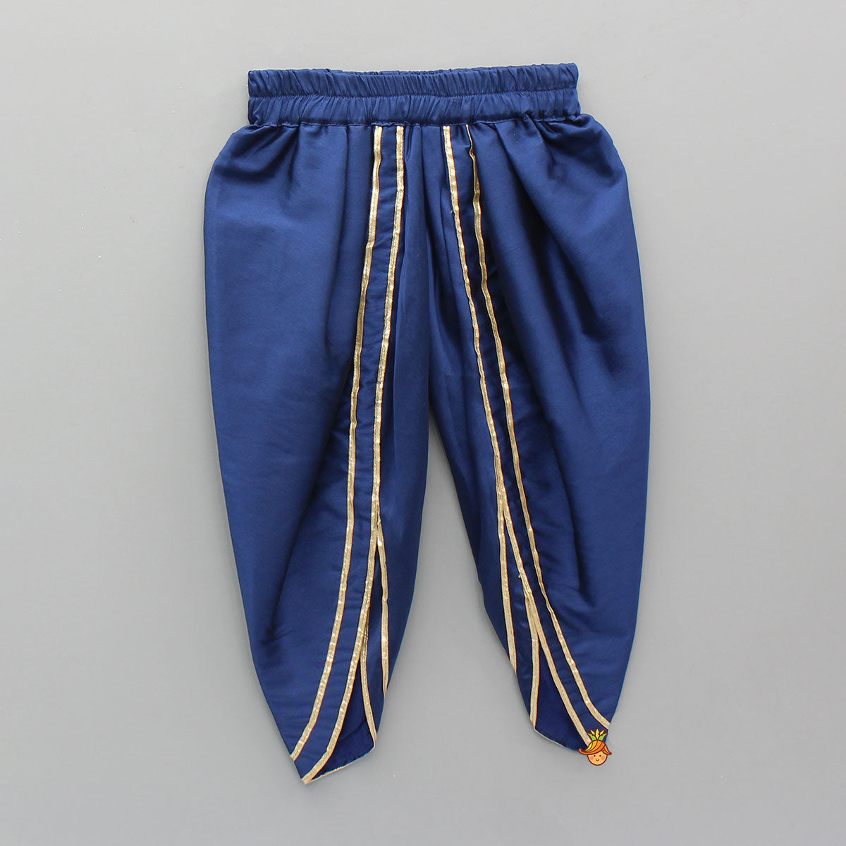 Pre Order: Elegant Navy Blue Embroidered Kurti And Tulip Dhoti With Dupatta