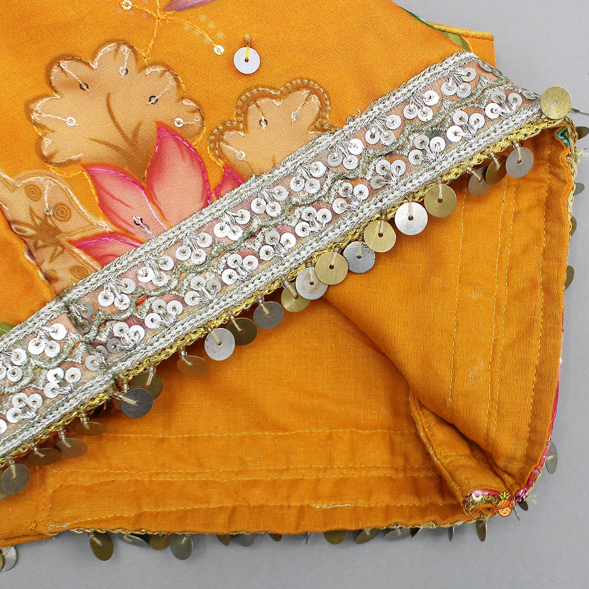 Pre Order: Stylish Floral Embellished Strappy Top And Floral Lehenga With Dupatta