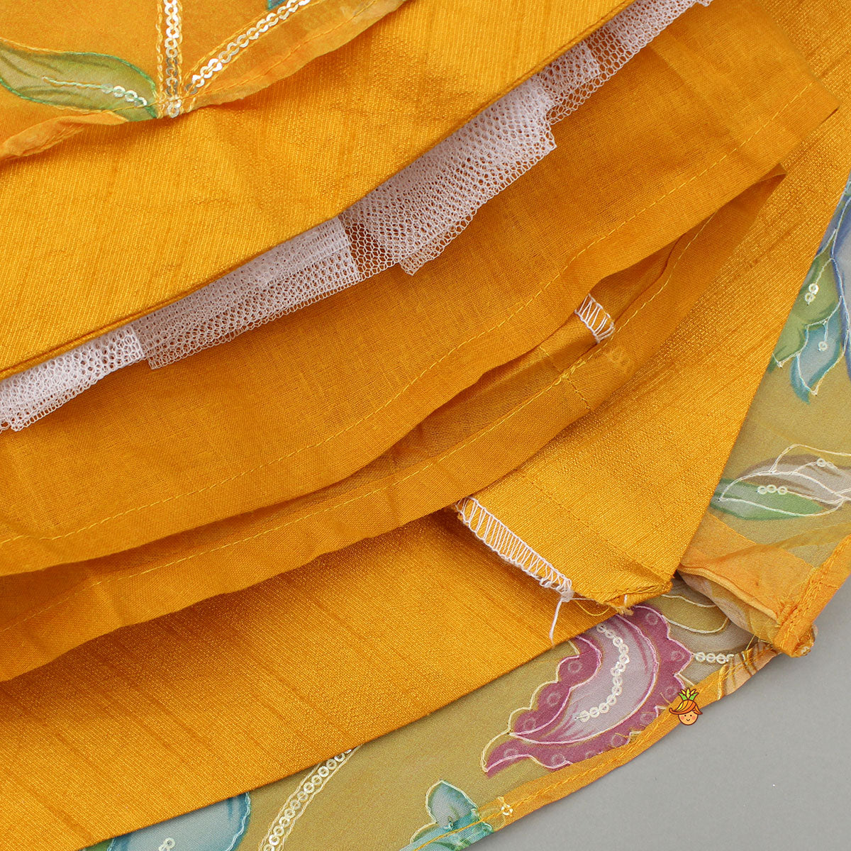 Pre Order: Stylish Floral Embellished Strappy Top And Floral Lehenga With Dupatta