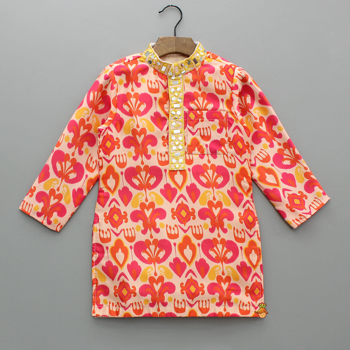 Pre Order: Abstract Print Kurta With Pyjama