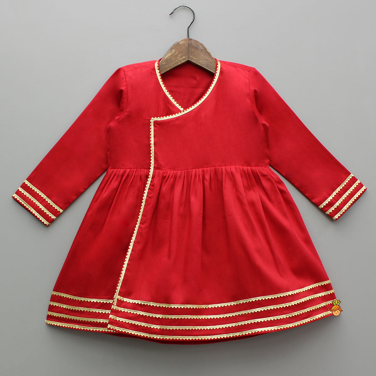 Pre Order: Red Angarkha With Side Tie Up Vest And Pant And Stylish Headband