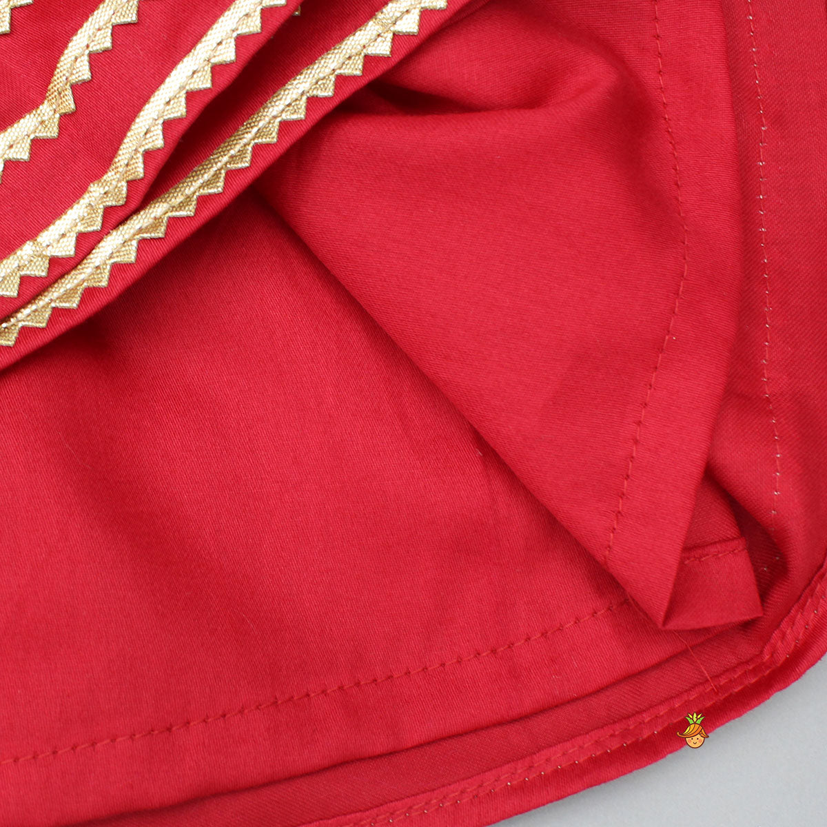 Pre Order: Red Angarkha With Side Tie Up Vest And Pant And Stylish Headband