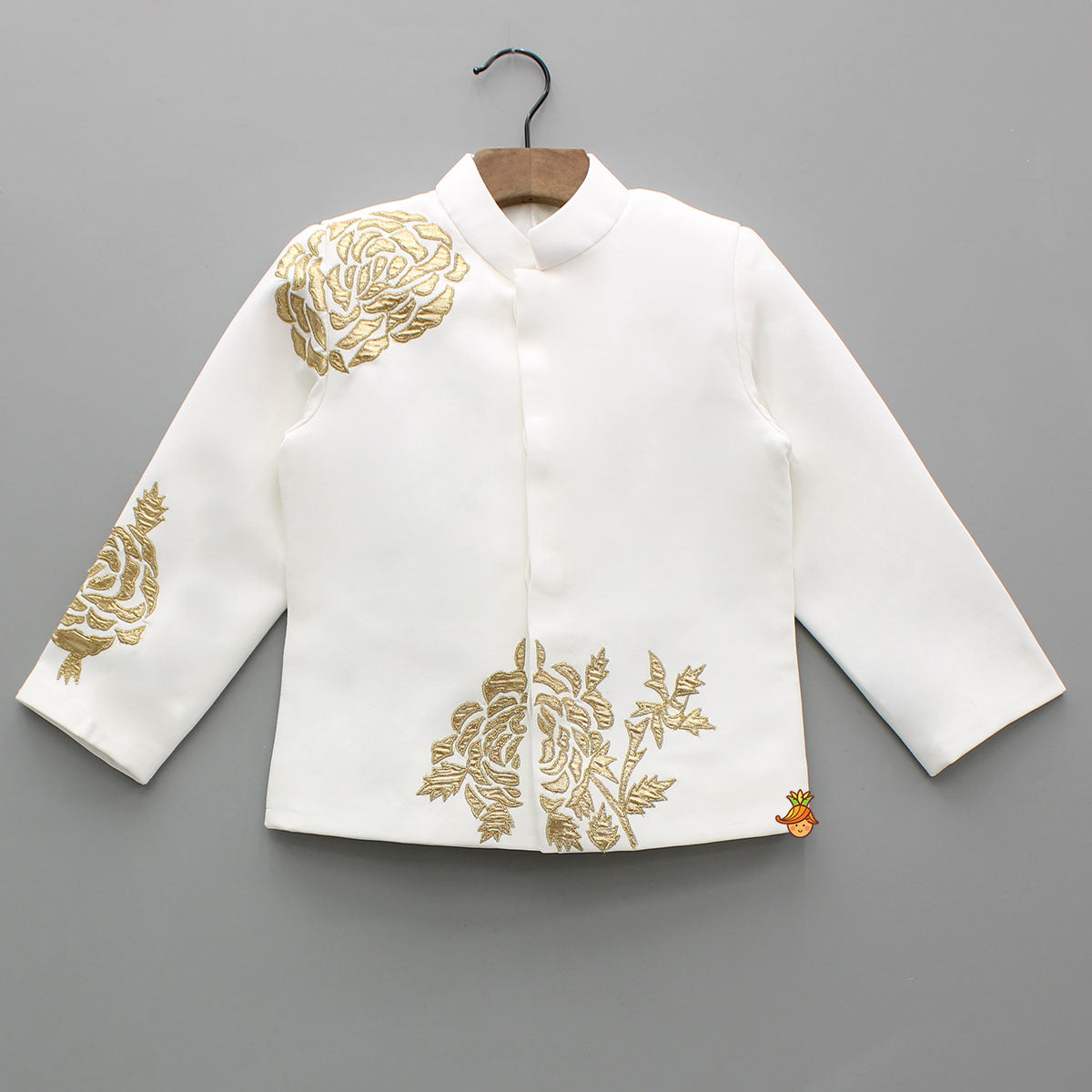 Pre Order: Gota Applique White Sherwani With Pant