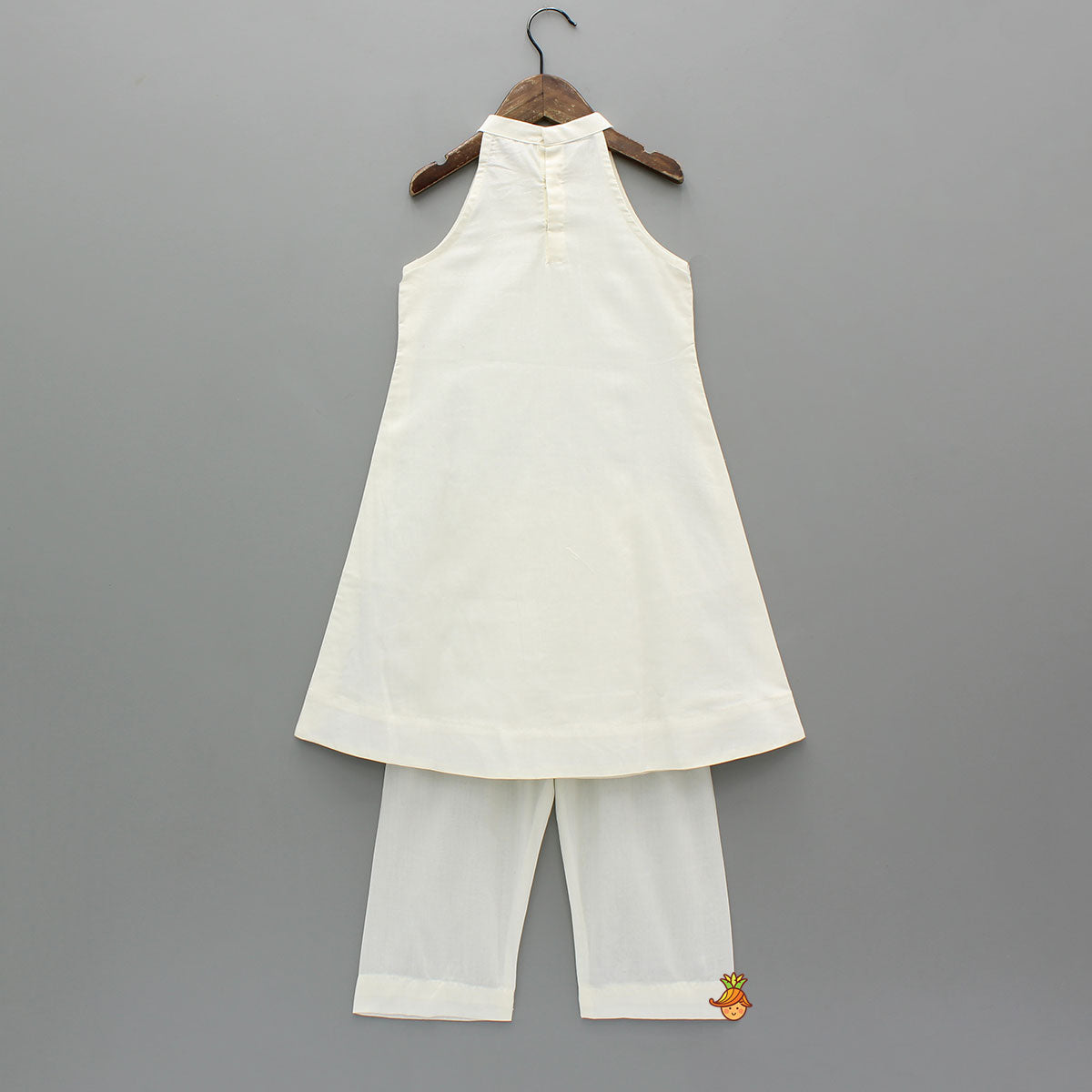 Pre Order: Fresh White Halter Neck Kurti With Pant