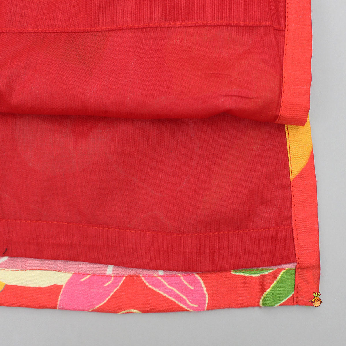 Pre Order: Red Floral Printed Kurta With Salwar