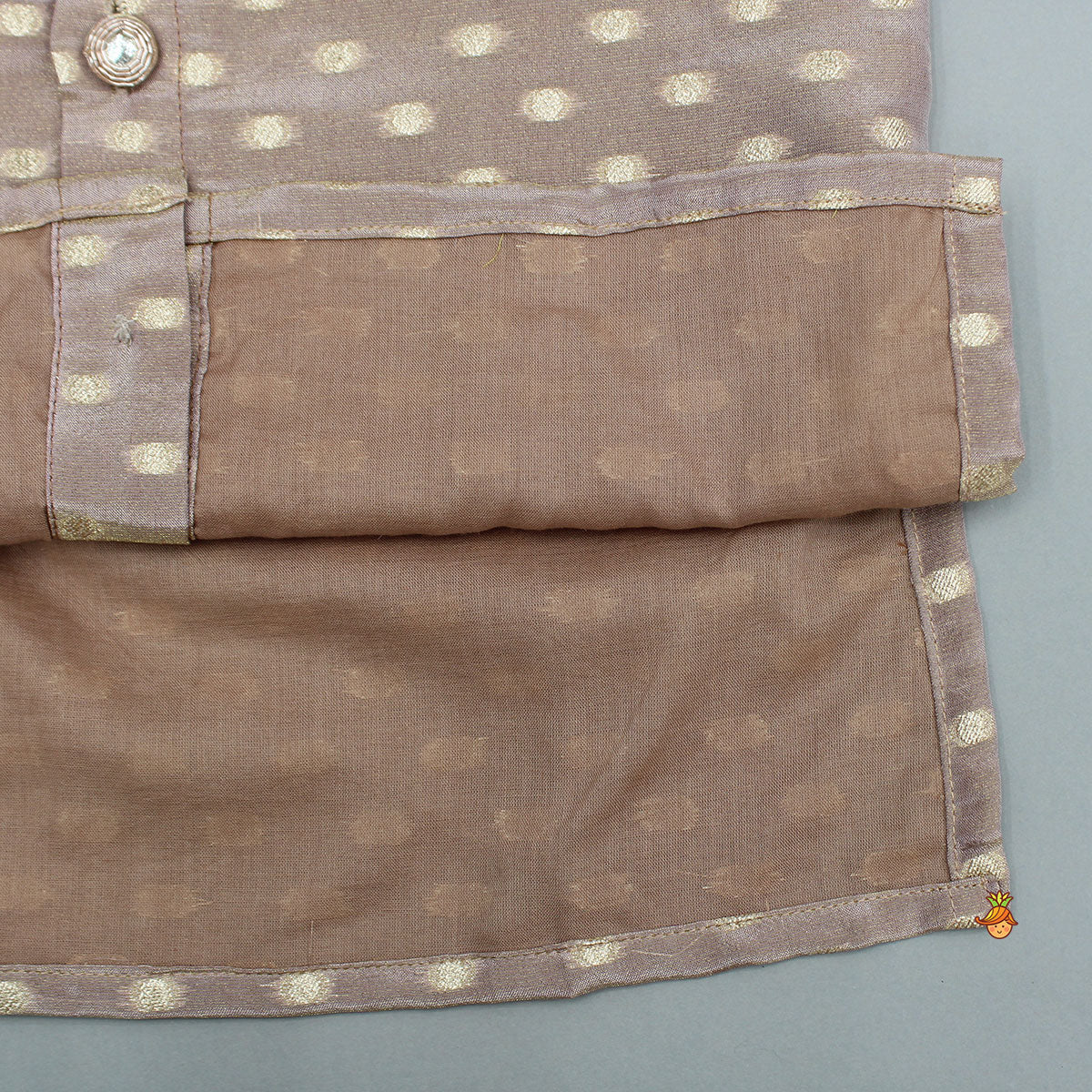 Pre Order: Shimmery Ethnic Brocade Kurta With Sleeveless Shimmery Jacket And Pyjama
