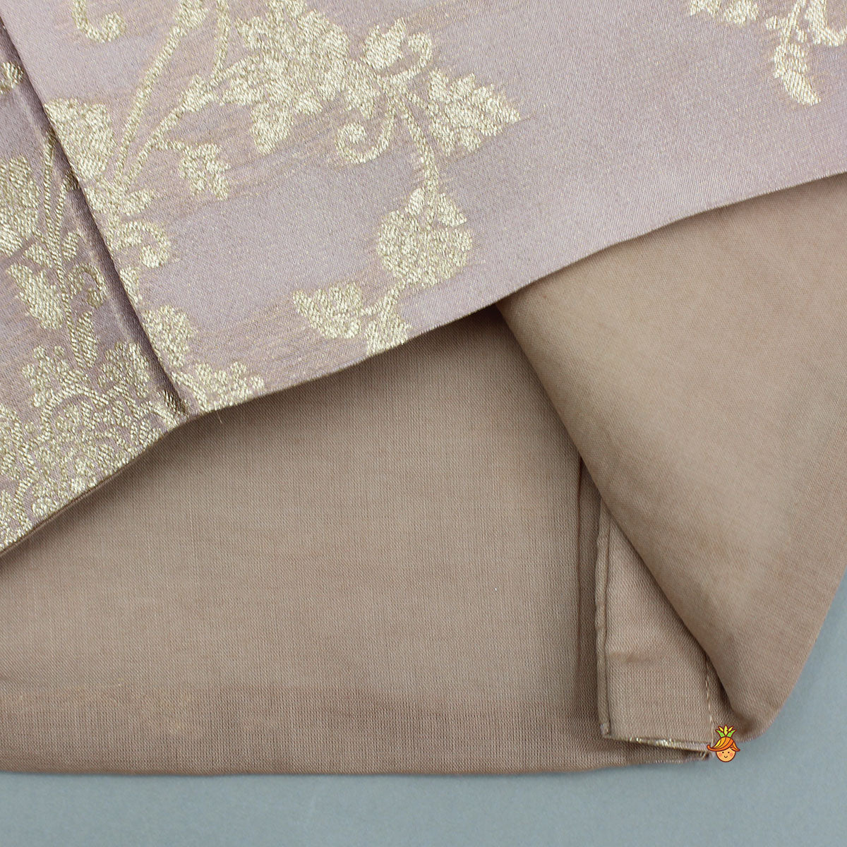 Pre Order: Shimmery Ethnic Brocade Kurta With Sleeveless Shimmery Jacket And Pyjama
