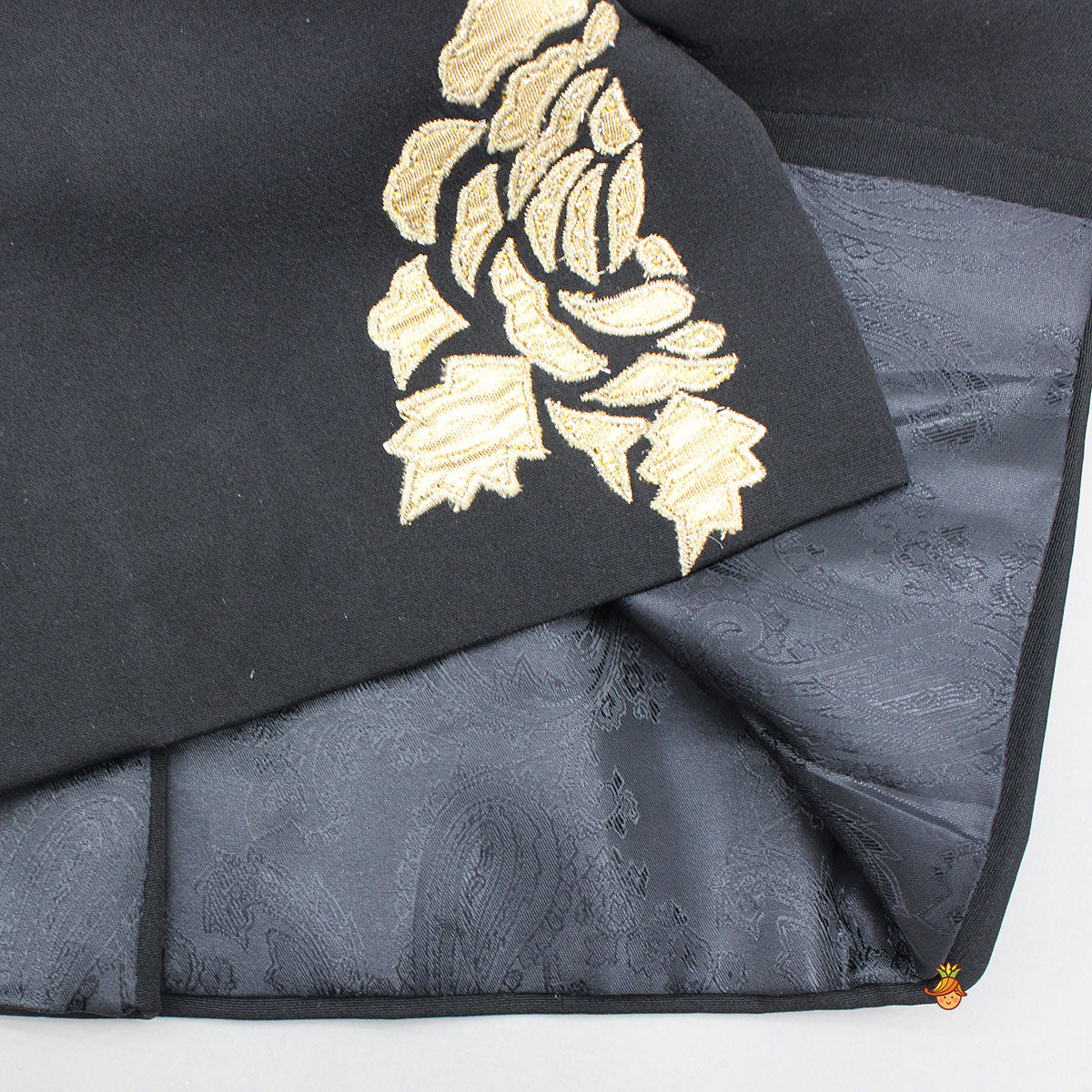 Pre Order: Gota Applique Black Sherwani With Pant
