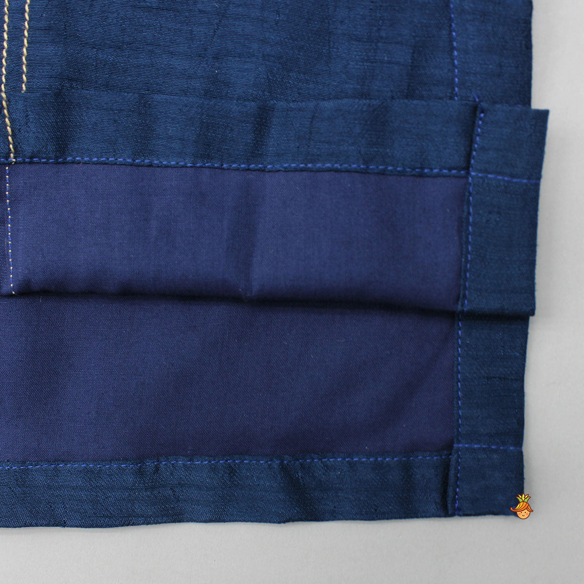 Pre Order: Stylish Blue Kurta With Embroidered Front Open Jacket And Pyjama
