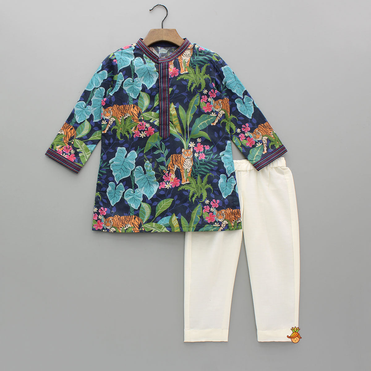 Pre Order: Jungle Safari Printed Multicolour Kurta With Pyjama